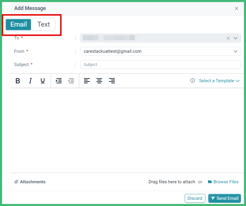 Send Text or Email to a Patient With Quick Links – CareStack: User ...