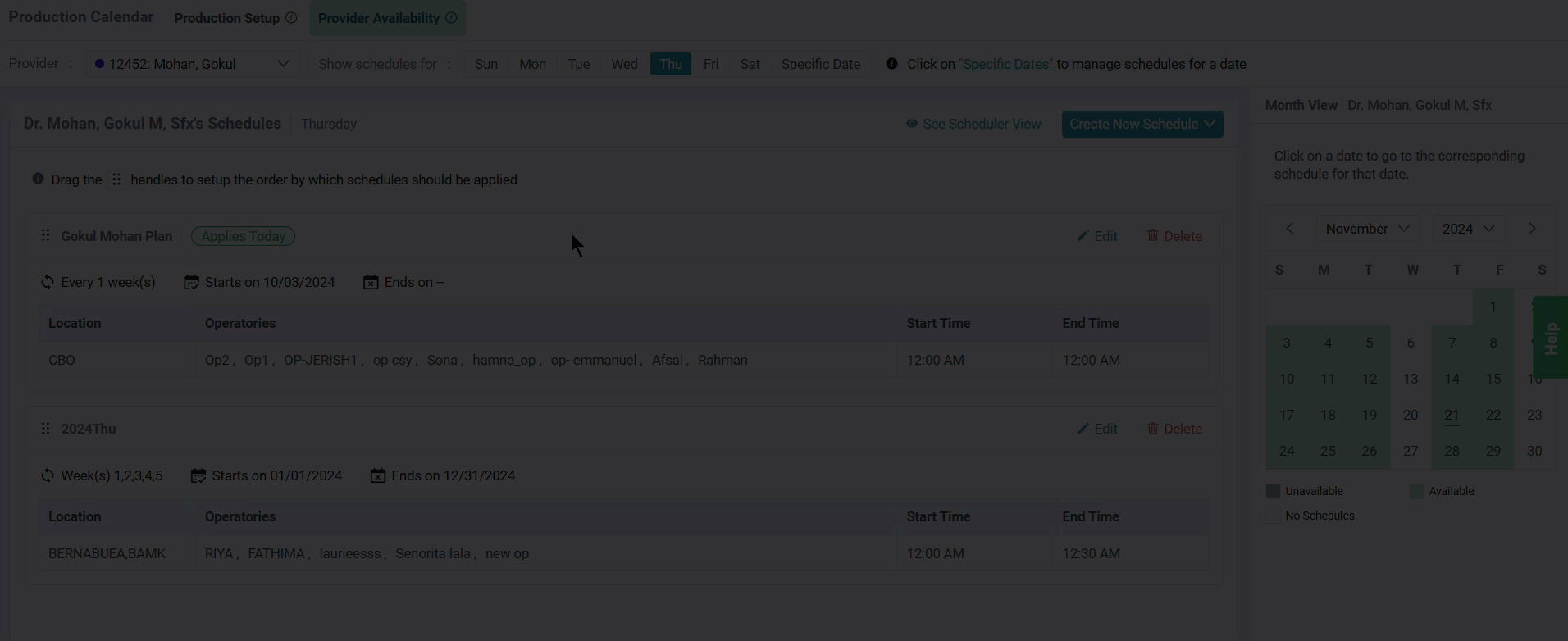 Drag and correct provider schedule order.gif