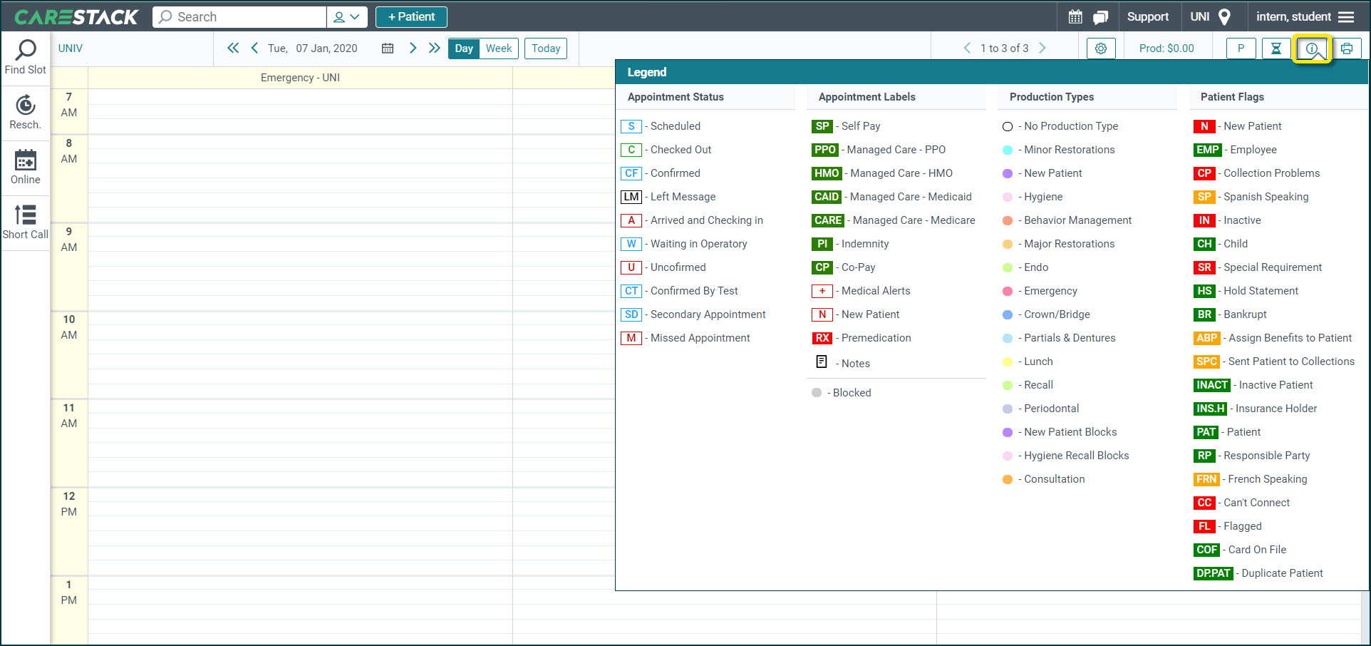 Navigating The Scheduler – Carestack: User Resource Center