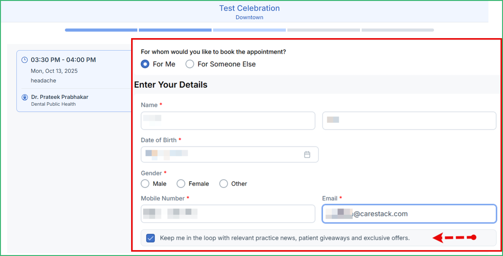 Book an Appointment on the Online Appointment Portal – CareStack: User ...