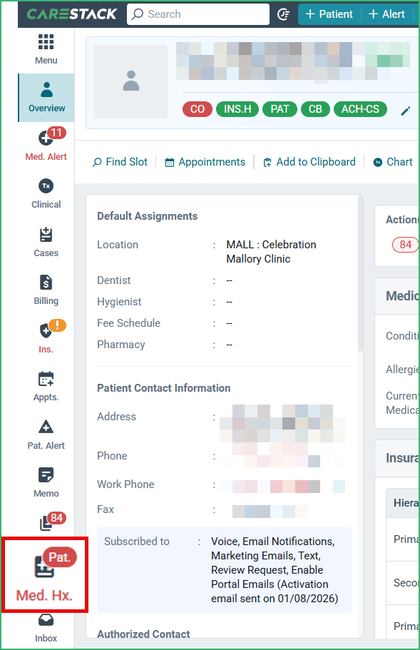 Multiple Touchpoints to View the Medical History Form of a Patient ...